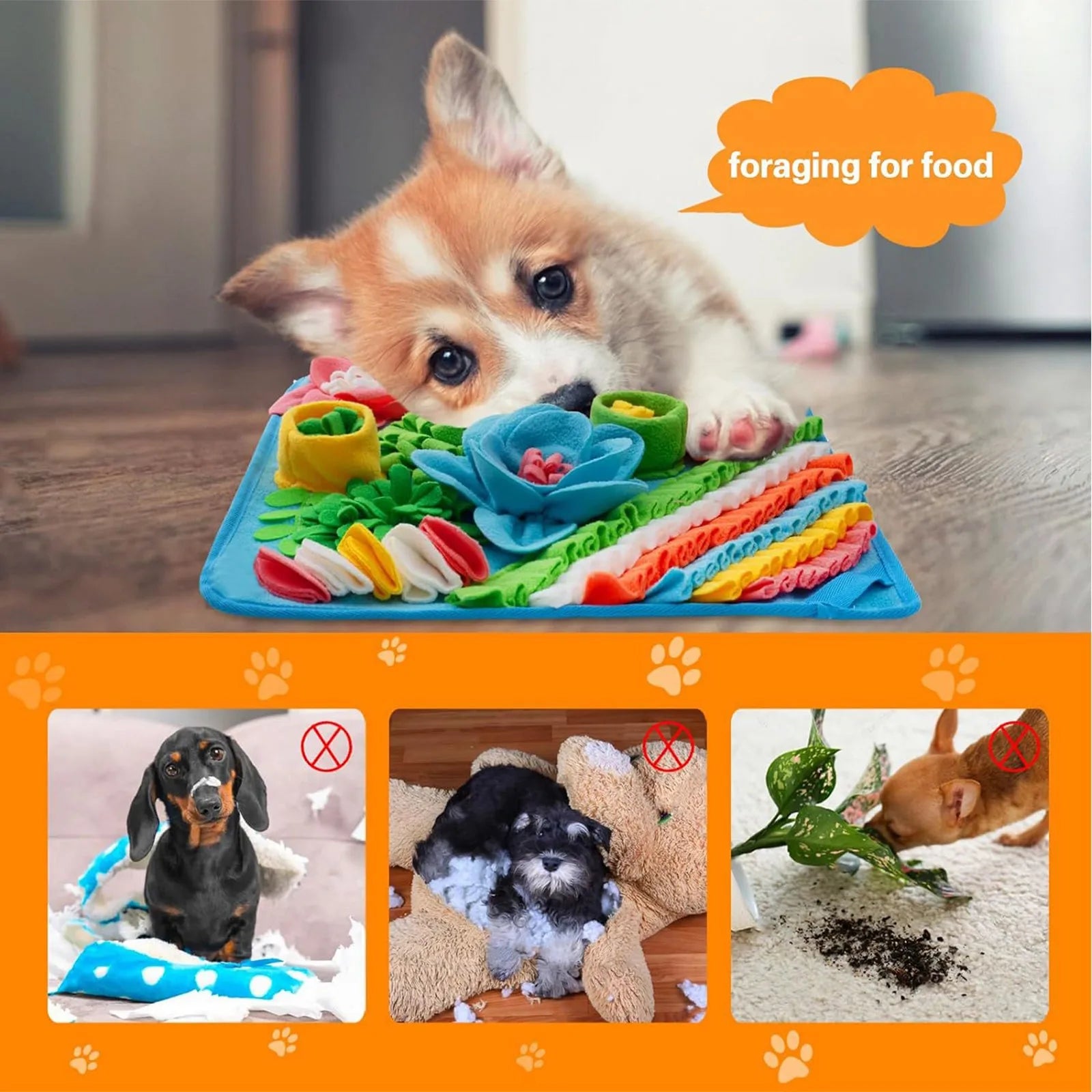 Pet Sniffing Pad Dog And Cat Foraging Toys Indoor Play Eating Mat Relieve Stress And Release Energy Treasure Hunting Slow Food
