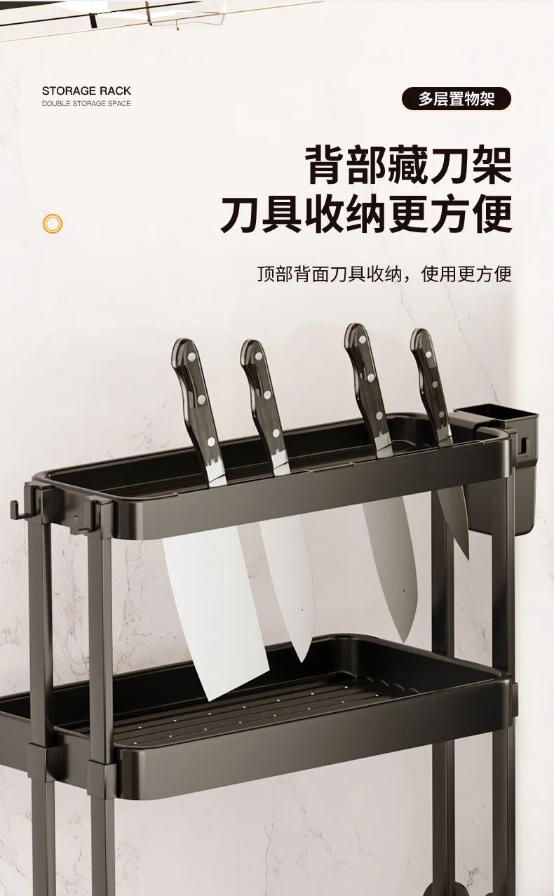 Kitchen Storage Rack, Multi-Purpose Spice Organizer, Countertop Utensil Holder for Knives, Chopsticks, Oil, Salt, Soy Sauce, Vin