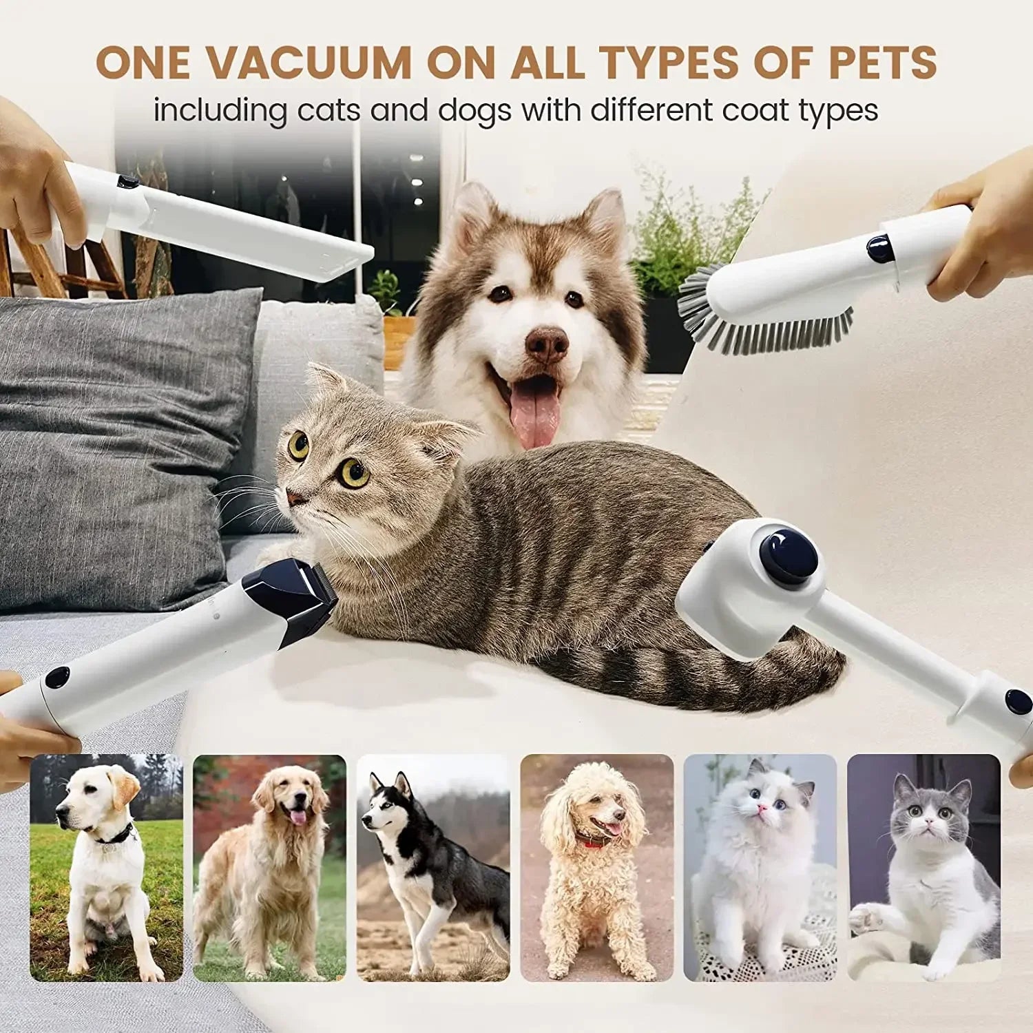 Pet Accessories Wholesale China New Arrivals Containable Dog Hair Vacuum Cleaner With Fitting Bracket Pet Vacuum