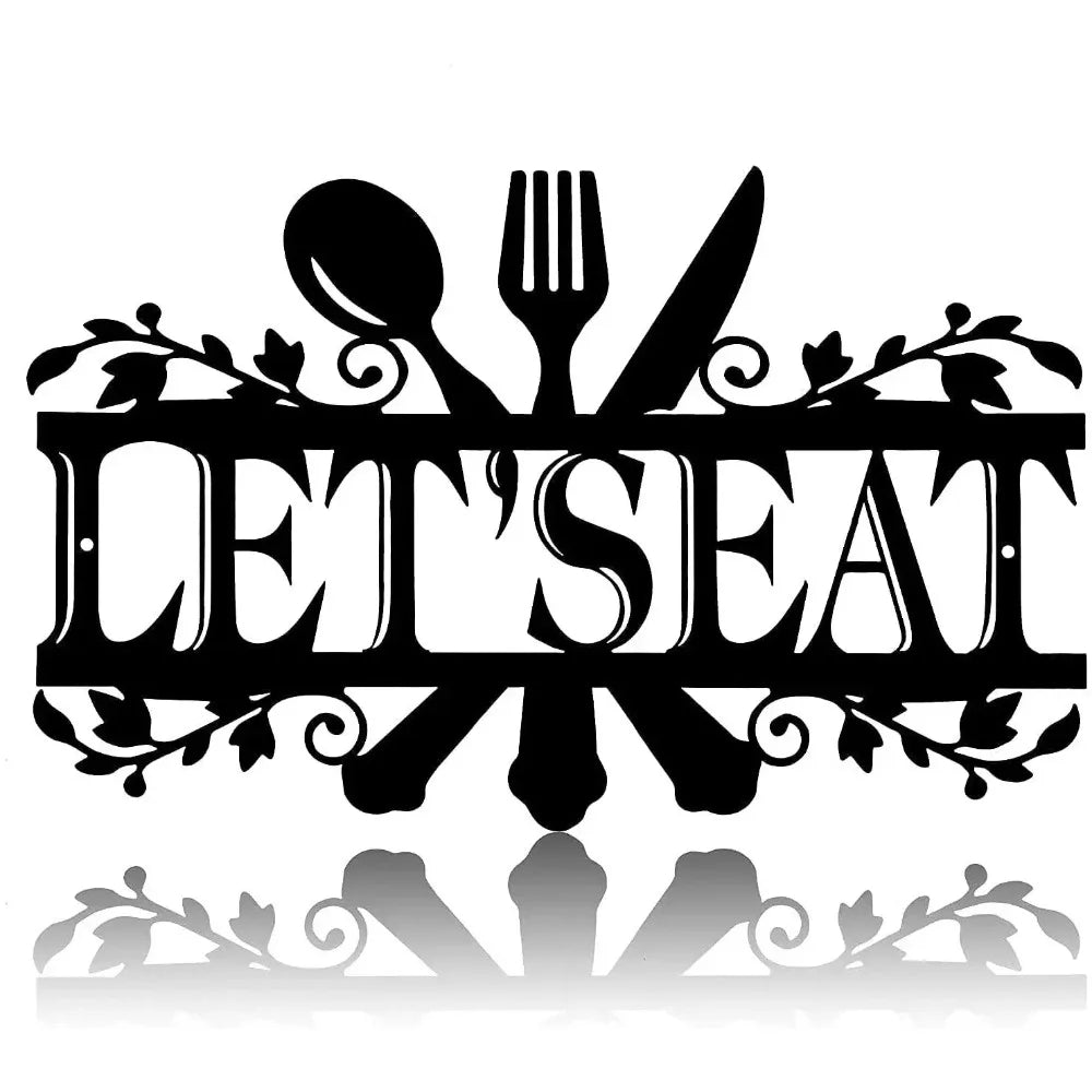 Kitchen Metal Sign, Kitchen Signs Wall Rustic Metal Kitchen Decor，Wall decoration, Wall Sticker，Artwork, Iron Art Silhouette