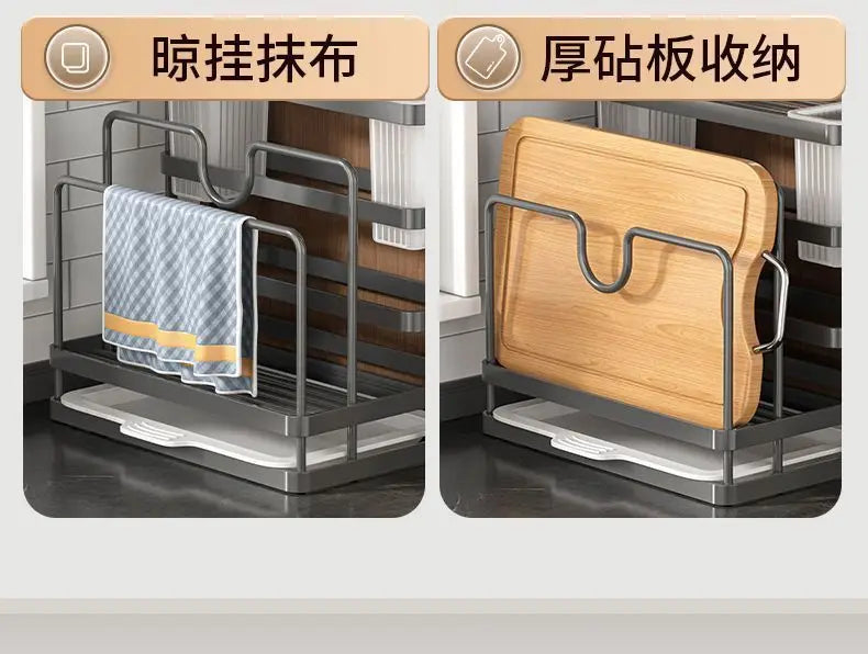 Kitchen knife holder, chopstick cage, storage rack, household multifunctional countertop, cutting board rack, vegetable board