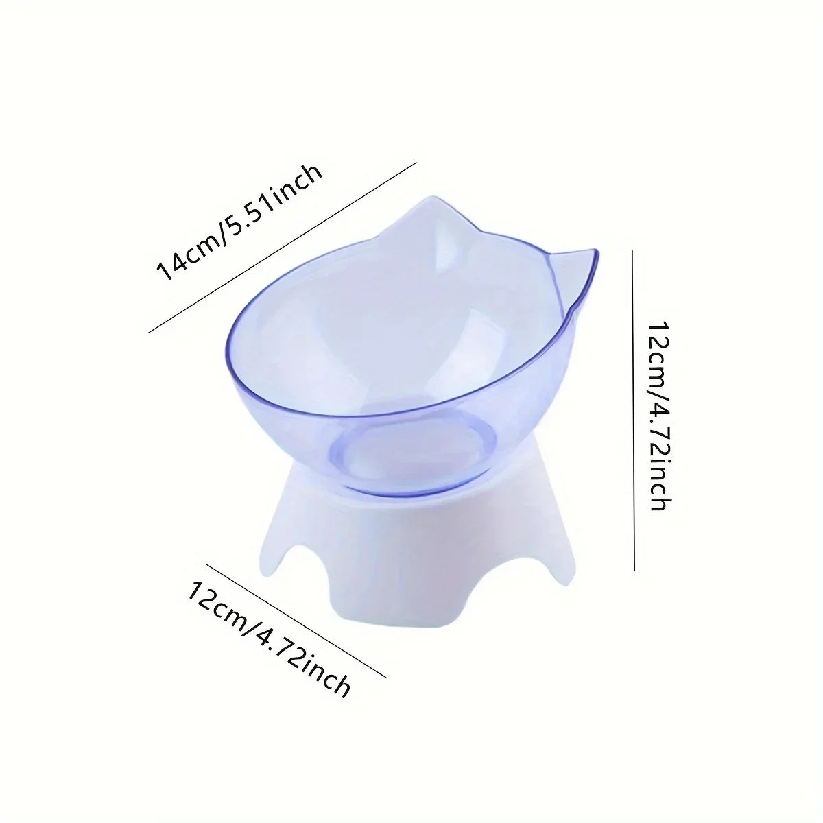 1pc-For Cats Dogs Feeders Non-slip Pet Food and Water Bowls Cat Bowl Feeding Products Pet Supplies With Stand Base Transparent